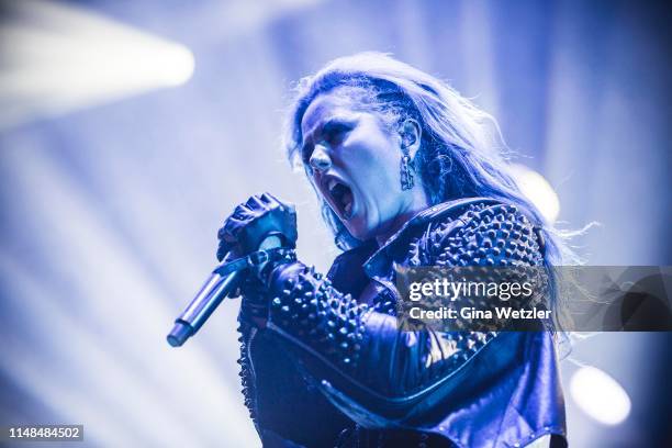 Canadian singer Alissa White-Gluz of the swedish band Arch Enemy performs live on stage during Rock am Ring at Nuerburgring on June 7, 2019 in...