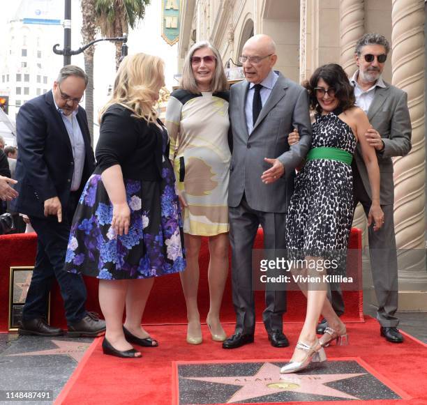 Alan J. Higgins, Sarah Baker, Susan Sullivan, Alan Arkin, Lisa Edelstein and Chuck Lorre pose as Alan Arkin is honored with a star on the Hollywood...