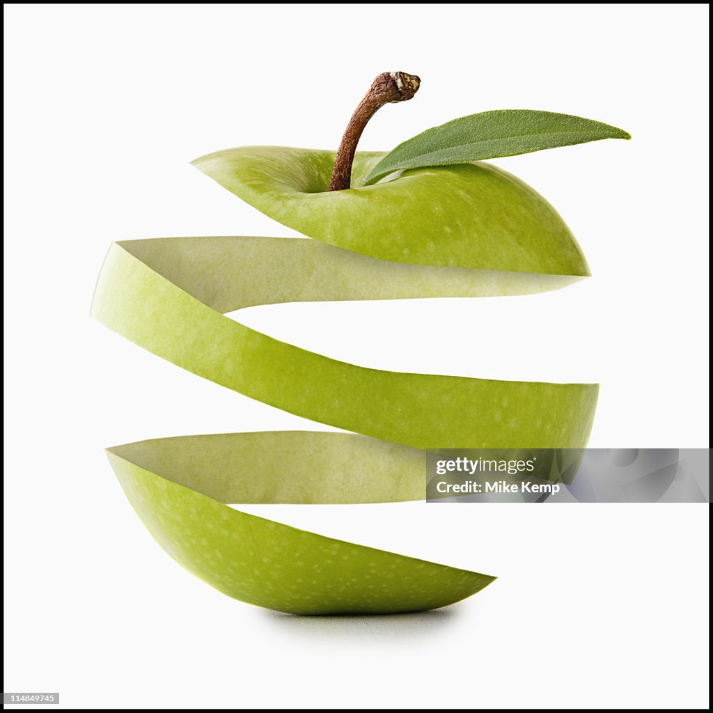 Apple peel in apple shape, studio shot