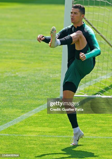 Cristiano Ronaldo of Portugal and Juventus in action during the Portugal Training Session - UEFA Nations League at Estadio do Bessa on June 8, 2019...