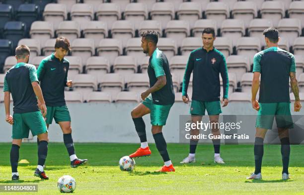 Dyego Sousa of Portugal and SC Braga in action during the Portugal Training Session - UEFA Nations League at Estadio do Bessa on June 8, 2019 in...