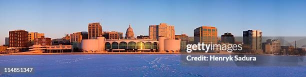 usa, wisconsin, madison skyline at sunrise - madison stock pictures, royalty-free photos & images