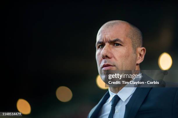 May 11: Leonardo Jardim, Manager of Monaco on the sideline during the Nimes V Monaco, French Ligue 1, regular season match at Stade des Costières on...