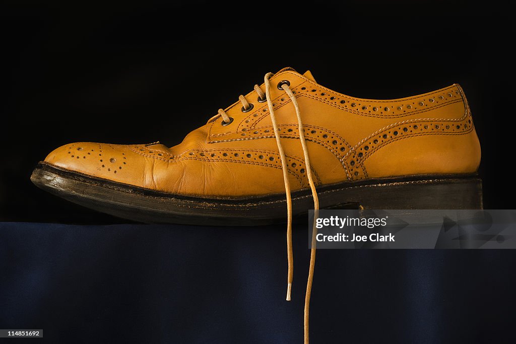Traditional brogue on black background