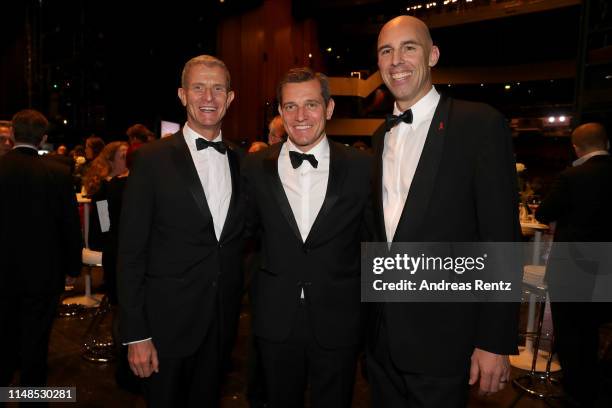 Helmut Andreas Hartwig, Michael Mronz and Arndt Hartwig attend the 8th Opera Gala Bonn for the benefit of the German AIDS Foundation at Opera Bonn on...