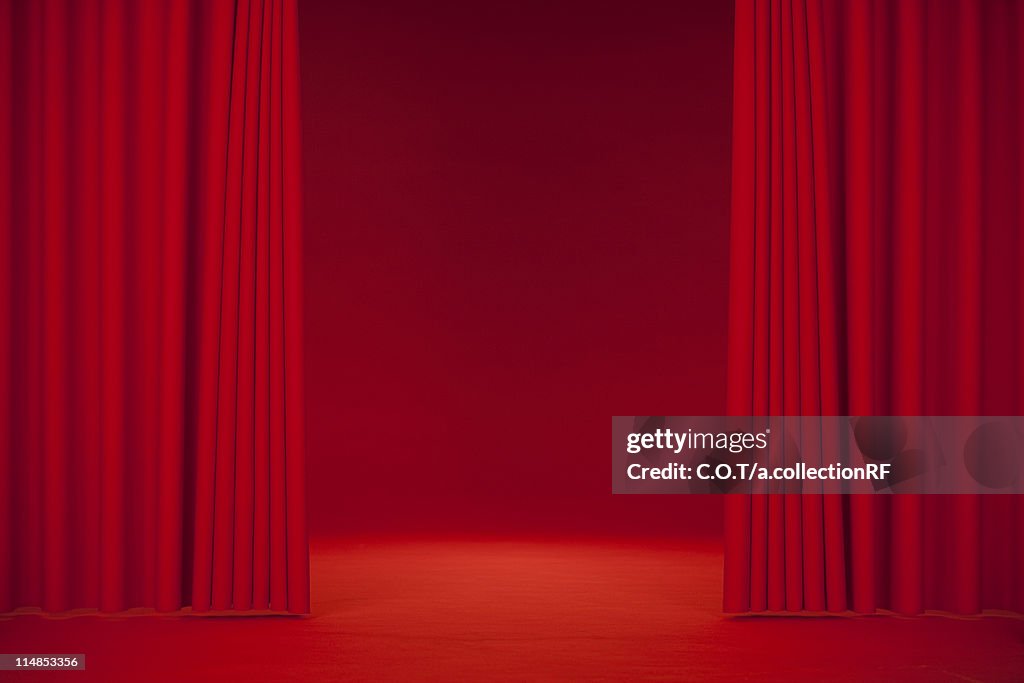 Red Open Curtains