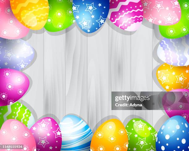easter egg frame - easter table stock illustrations