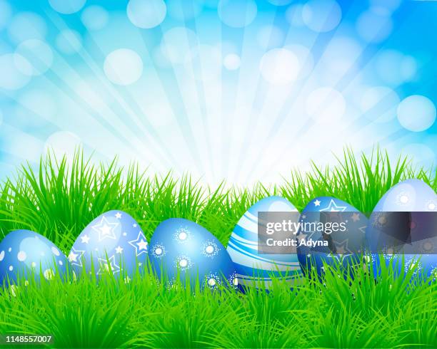 easter egg background - blurred grass background stock illustrations