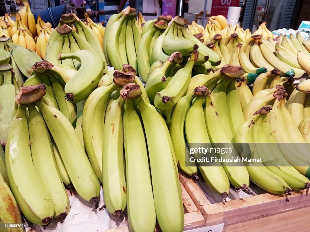 Fresh green bananas