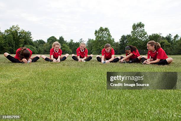 girl soccer players on field - chatham new york state stock pictures, royalty-free photos & images