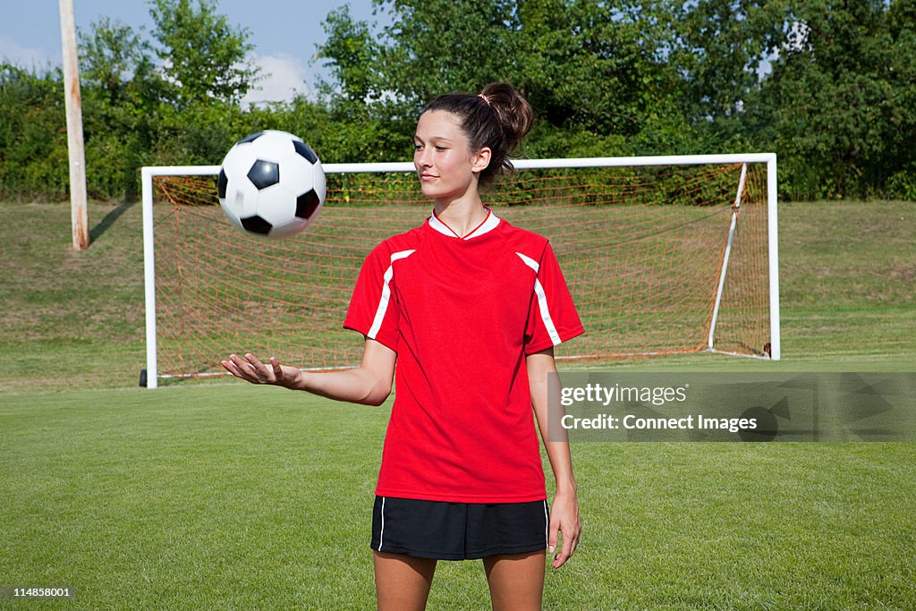 Ragazza con palla Giocatore di calcio