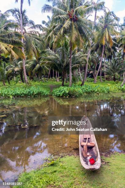 indonesia, katiet village - dugout canoe ストックフォトと画像