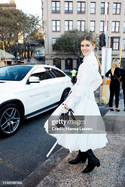 Victoria Lee attends Mercedes-Benz Fashion Week Resort 20 Collections on May 12, 2019 in Sydney, Australia.