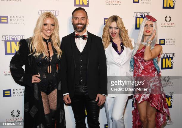 Britney Spears impersonator Katie Murdock, producer Cody Clark, Madonna impersonator Coty Alexander and Lady Gaga impersonator Christina Shaw from...