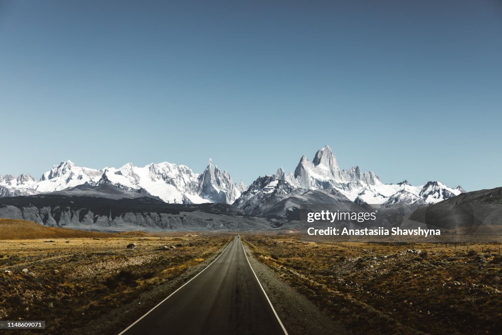 Vista da estrada a Fitz Roy no Patagonia