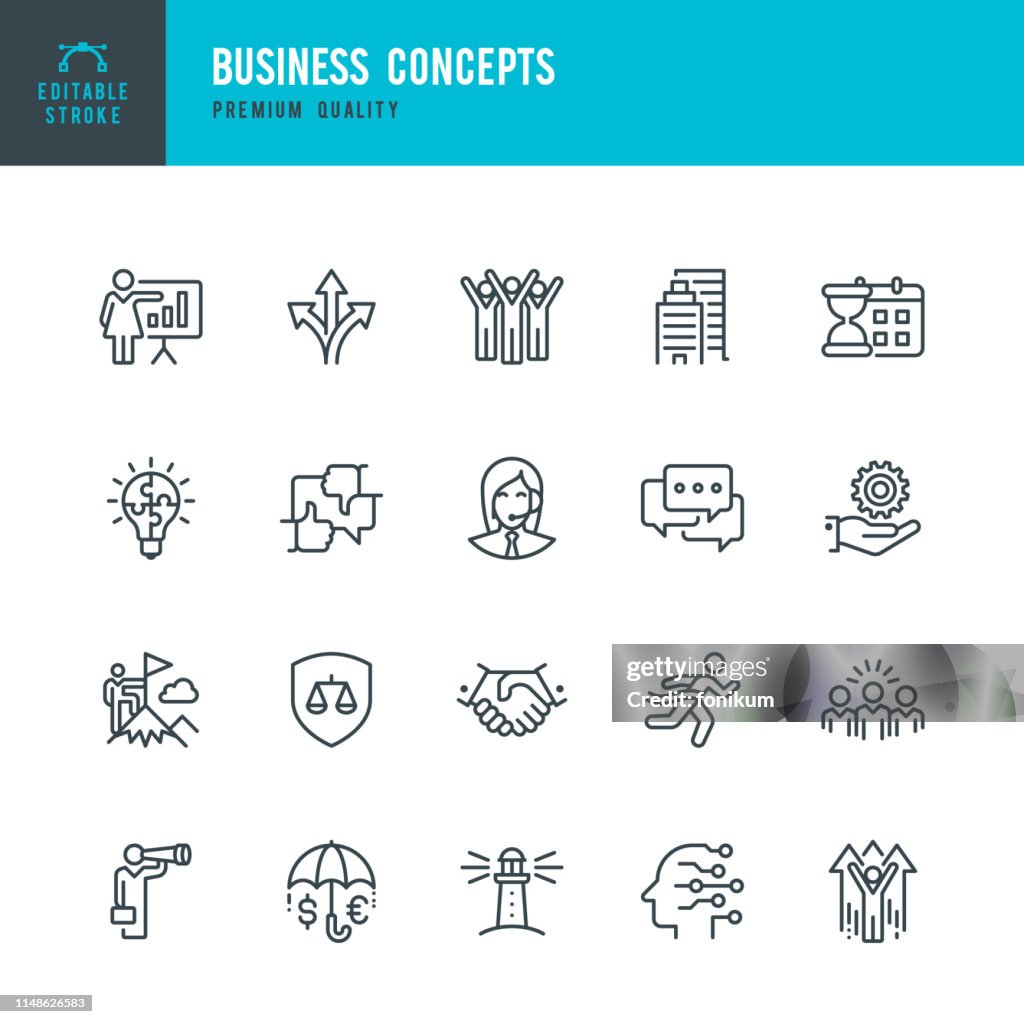 Business Concepts - set of line vector icons