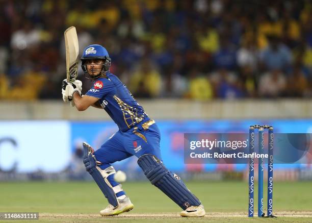 Ishan Kishan of the Mumbai Indians bats during the Indian Premier League Final match between the the Mumbai Indians and Chennai Super Kings at Rajiv...