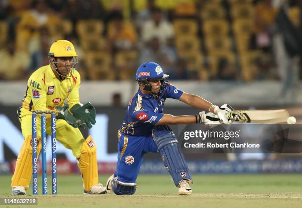 Ishan Kishan of the Mumbai Indians bats during the Indian Premier League Final match between the the Mumbai Indians and Chennai Super Kings at Rajiv...