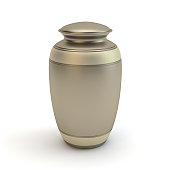 Cremation urn isolated on white background
