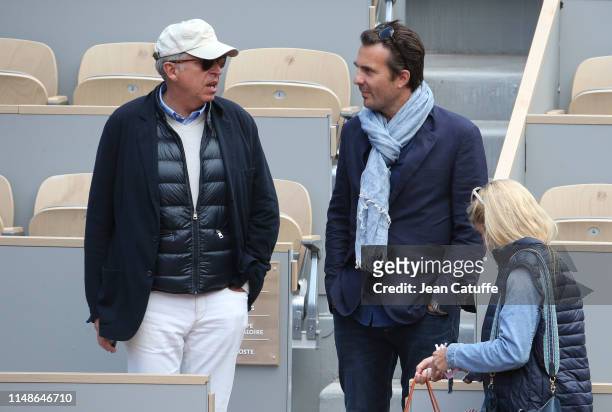 Of Vivendi Arnaud de Puyfontaine and CEO of Havas Yannick Bollore attend the women's final during day 14 of the 2019 French Open at Roland Garros...