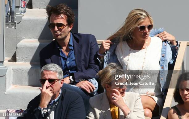 Of Havas Yannick Bollore and his wife Chloe Bollore attend the women's final during day 14 of the 2019 French Open at Roland Garros stadium on June...