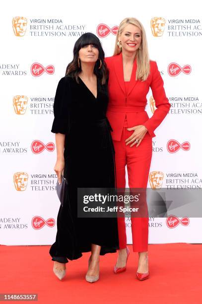 Claudia Winkleman and Tess Daly attend the Virgin Media British Academy Television Awards 2019 at The Royal Festival Hall on May 12, 2019 in London,...