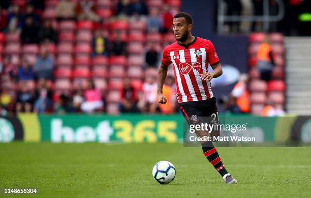 Ryan Bertrand of Southampton during the Premier League match between Southampton FC and Huddersfield Town at St Mary's Stadium on May 12, 2019 in...
