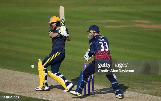 Liam Dawson of Hampshire bats during the Royal London One Day Cup Semi-Final match between Hampshire and Lancashire at the Ageas Bowl on May 12, 2019...