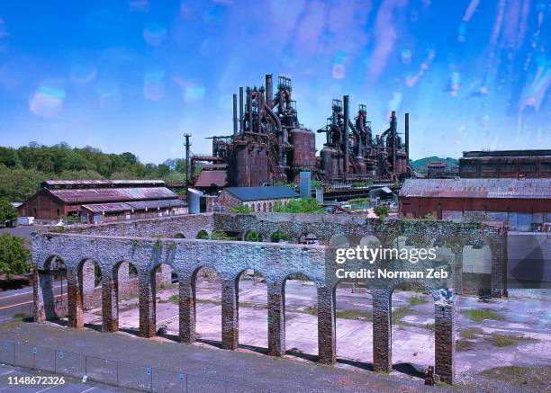 abandoned steel factory - bethlehem pensilvânia imagens e fotografias de stock