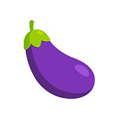 Cartoon eggplant emoji icon