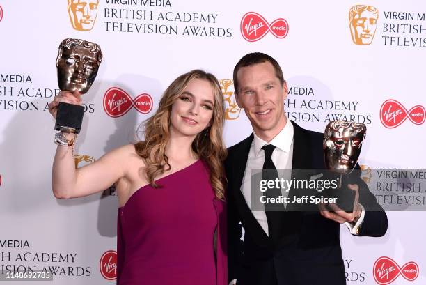 Jodie Comer, winner of the Best Leading Actress Award for 'Killing Eve' and Benedict Cumberbatch, winner of the Best Leading Actor Award for 'Patrick...