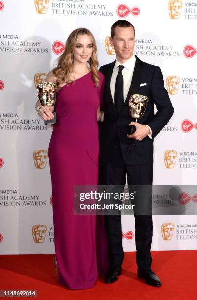 Jodie Comer, winner of the Best Leading Actress Award for 'Killing Eve' and Benedict Cumberbatch, winner of the Best Leading Actor Award for 'Patrick...