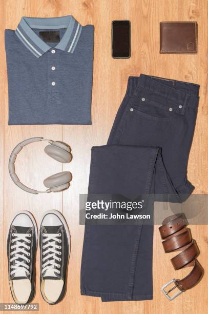 men's casual clothing - gray belt stock pictures, royalty-free photos & images