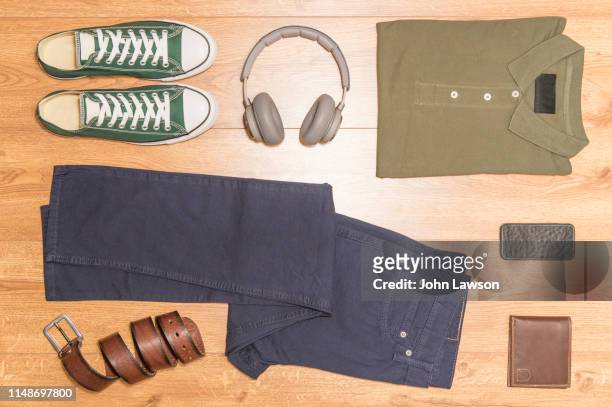 men's casual clothing - gray belt stock pictures, royalty-free photos & images