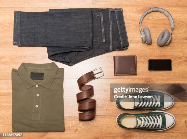 men's casual clothing - gray belt stock pictures, royalty-free photos & images