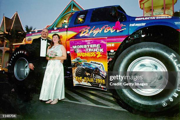 From monster trucks to wedding bells, newlyweds Scott and Alicia White catch a ride in style as they depart for their honeymoon from Microsoft's...
