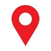 Location icon vector. Pin sign Isolated on white background. Navigation map, gps, direction, place, compass, contact, search concept. Flat style for graphic design, logo, Web, UI, mobile upp, EPS10.