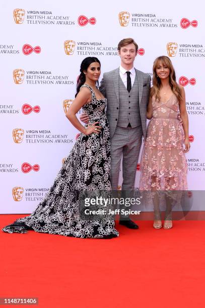 Sair Khan, Rob Mallard and Samia Longchambon attend the Virgin Media British Academy Television Awards 2019 at The Royal Festival Hall on May 12,...