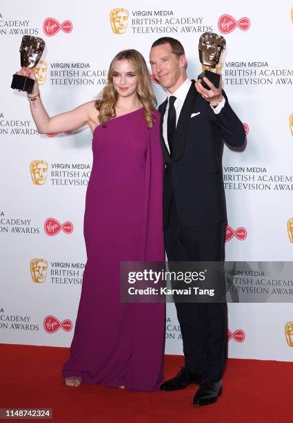 Jodie Comer, winner of the Best Leading Actress Award for 'Killing Eve' and Benedict Cumberbatch, winner of the Best Leading Actor Award for 'Patrick...