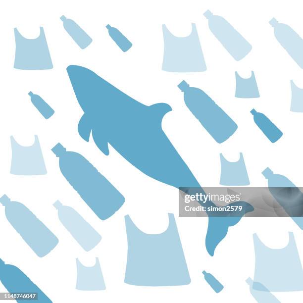 stop ocean plastic pollution! - plastic bottles background stock illustrations