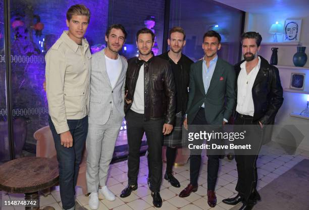 Toby Huntington-Whiteley, Robert Konjic, Paul Sculfor, Craig McGinlay, Johannes Huebl and Jack Guinness attend the GQ Style and Browns party to...