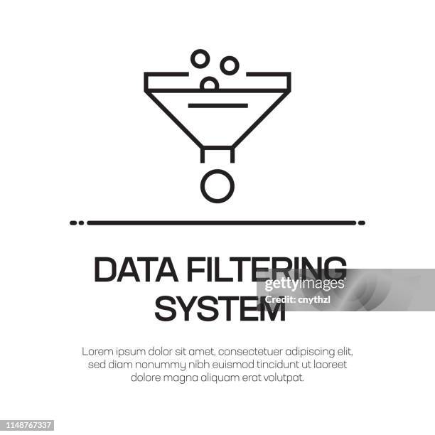 data filtering system vector line icon - simple thin line icon, premium quality design element - weather data analytics stock illustrations