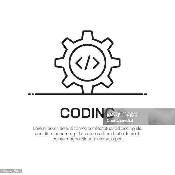 coding vector line icon - simple thin line icon, premium quality design element - browser window vector stock illustrations