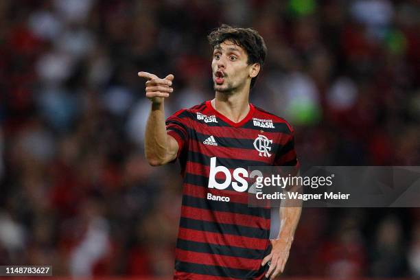 Rodrigo Caio of Flamengo reacts during a match between Fluminense and Flamengo as part of the Brasileirao Series A championship at Maracana Stadium...