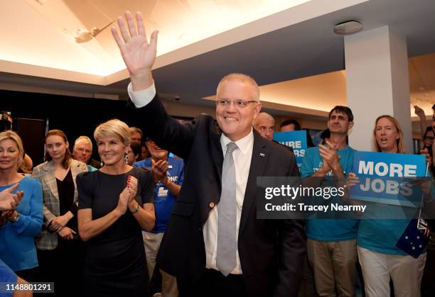 Prime Minister Scott Morrison with former deputy Prime Minister Julie Bishop at a Liberal Party Rally in the seat of Swan during campaigning for the...