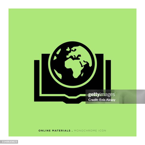 online materials monochrome icon - online learning abstract stock illustrations