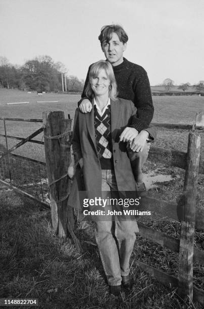 British musicians Paul and Linda McCartney pictured together in the countryside, UK, 19th January 1984.