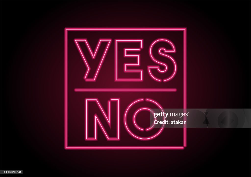 Neon yes no Light On Black Wall