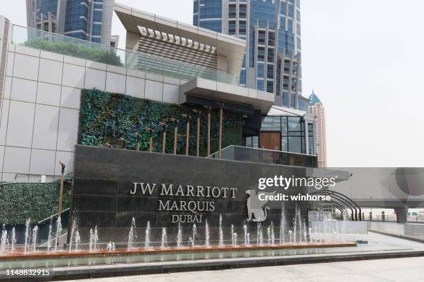jw marriott marquis hotel dubai, united arab emirates - marquis hotel stock pictures, royalty-free photos & images