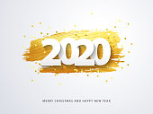 Happy New 2020 Year. Vector holiday illustration